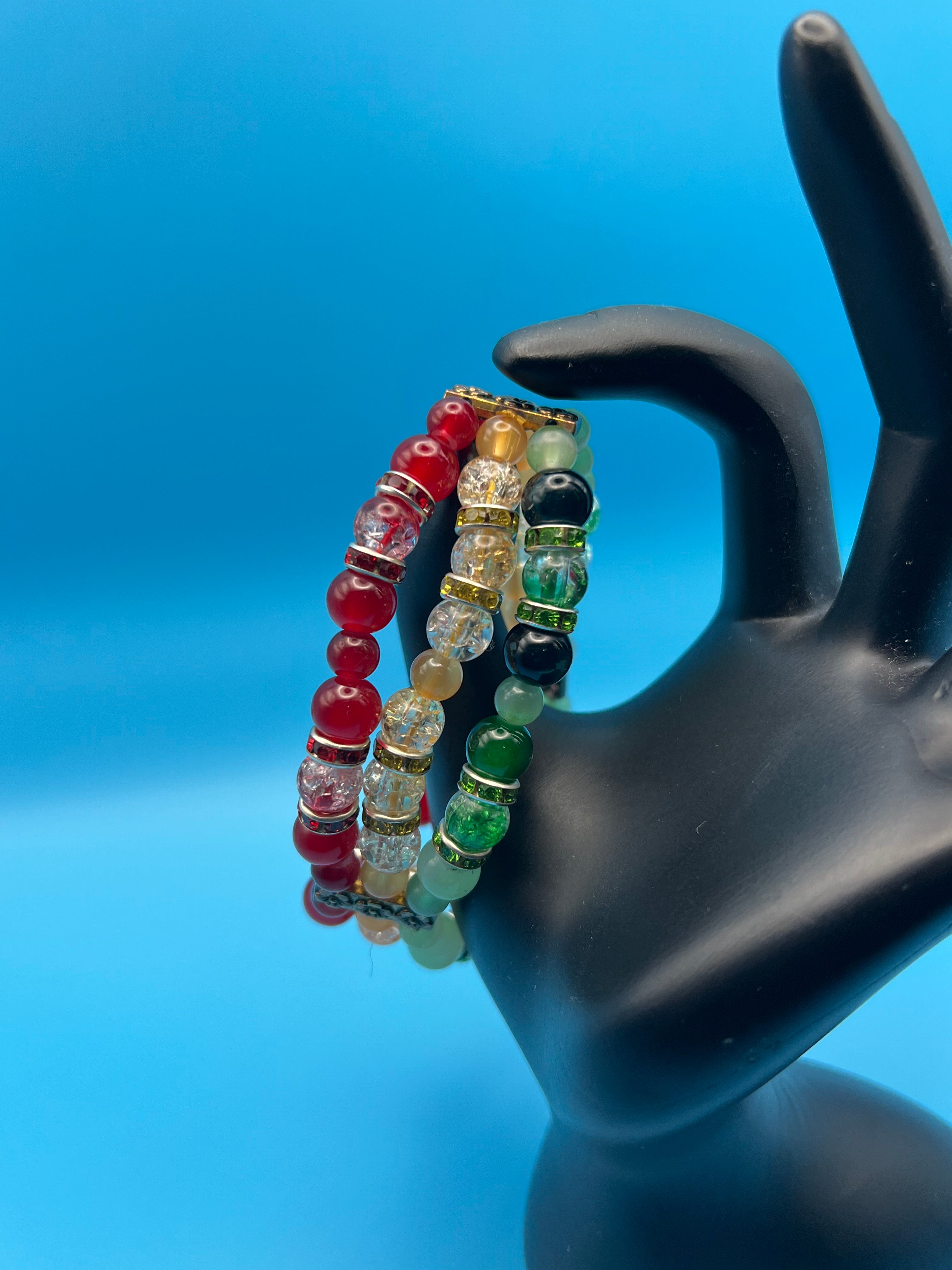 Rasta Radiance three layer bracelet