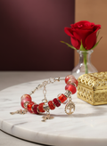 Crimson Charm Bracelet in elegant setting