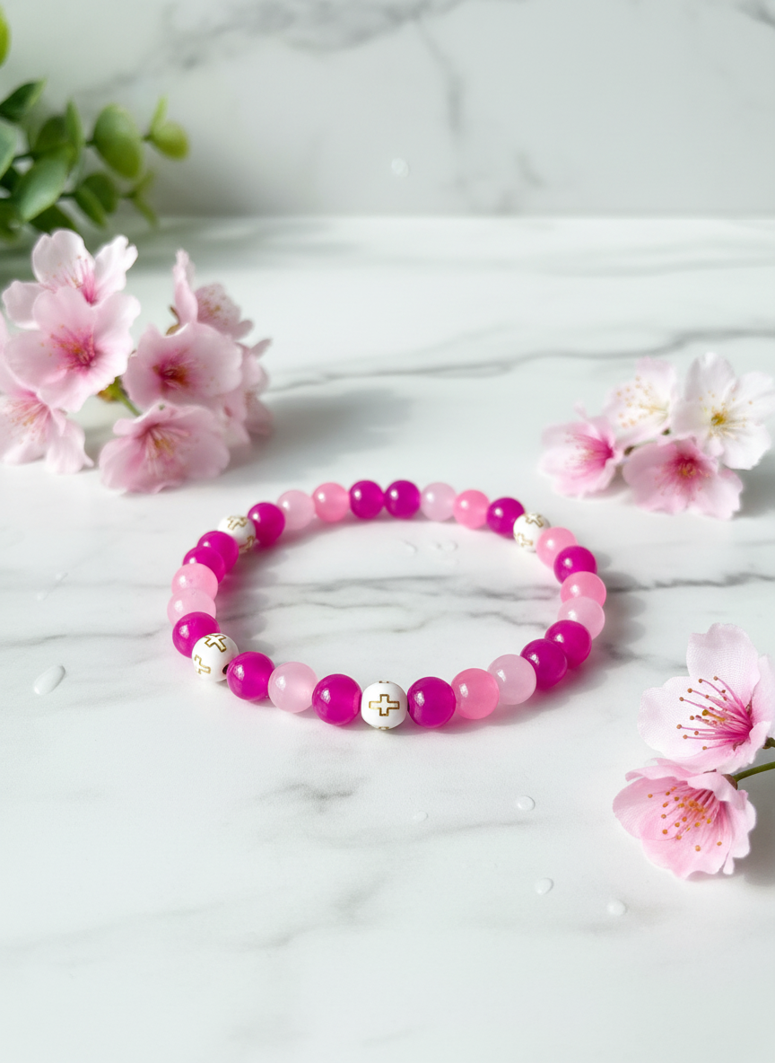 Faith in Bloom bracelet with botanical elements
